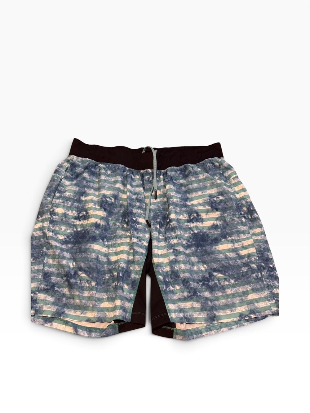 lululemon athletica Green and Blue Striped Men's Swim Hybrids